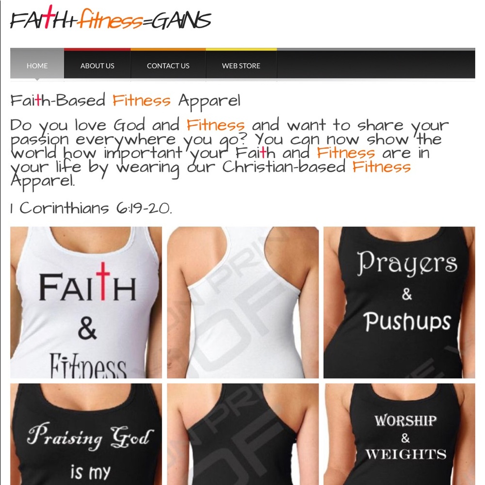 Faith & Fitness apparel